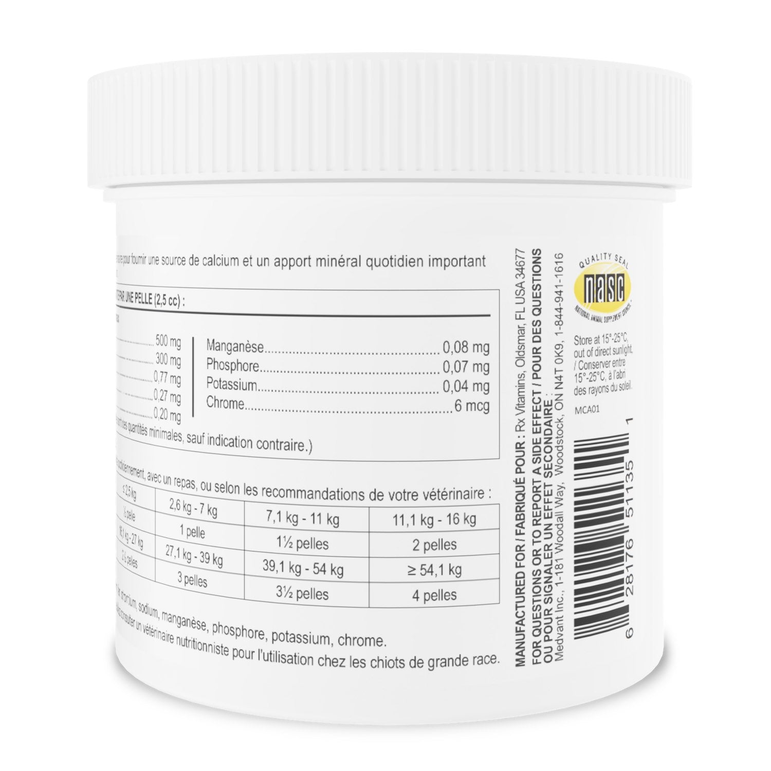 Rx Vitamins Canine Minerals Powder for Dogs (Original) 454 g Jar - additional product view 2