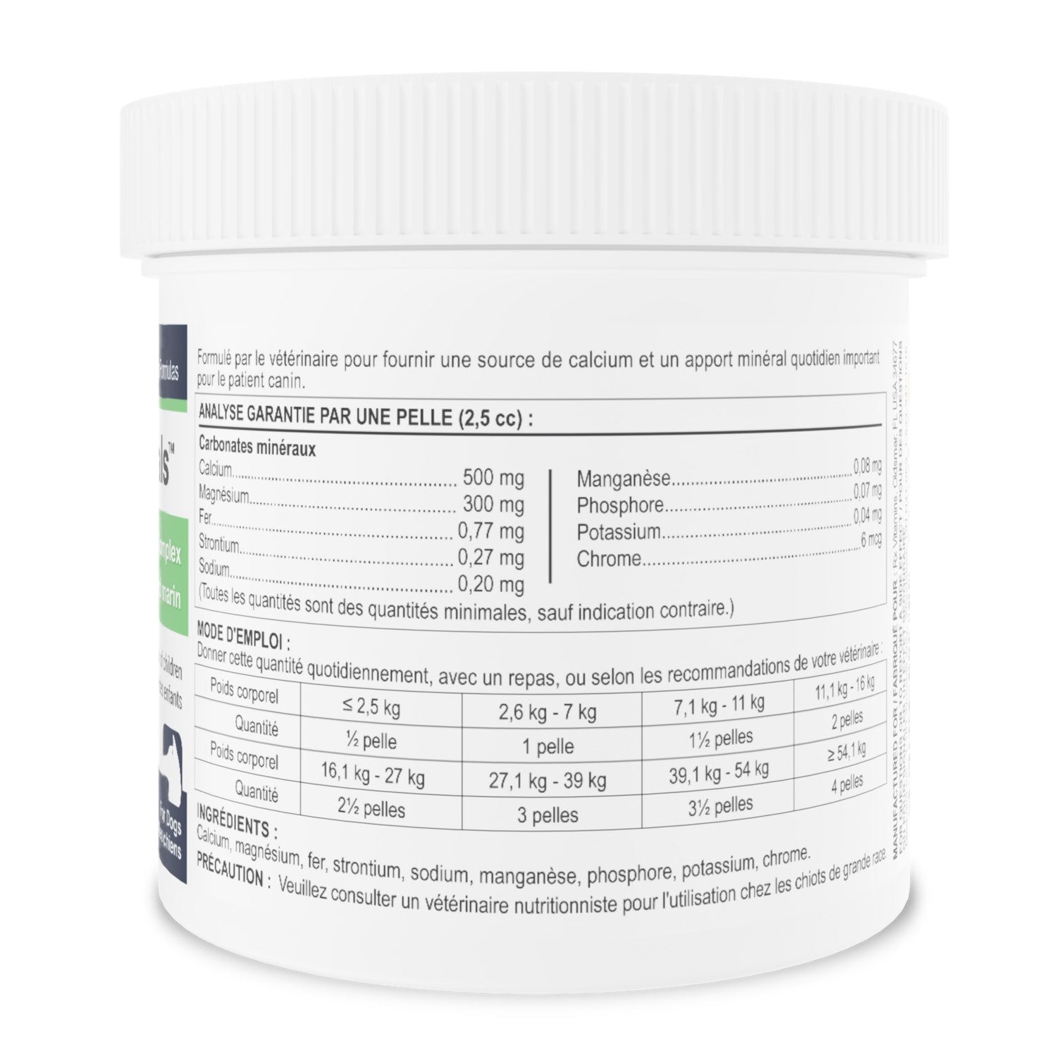 Rx Vitamins Canine Minerals Powder for Dogs (Original) 454 g Jar - additional product view 4
