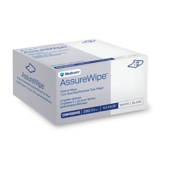 AssureWipe Dry Optical Wipes Pack of 280 Wipes 4.5 in x 8.25 in