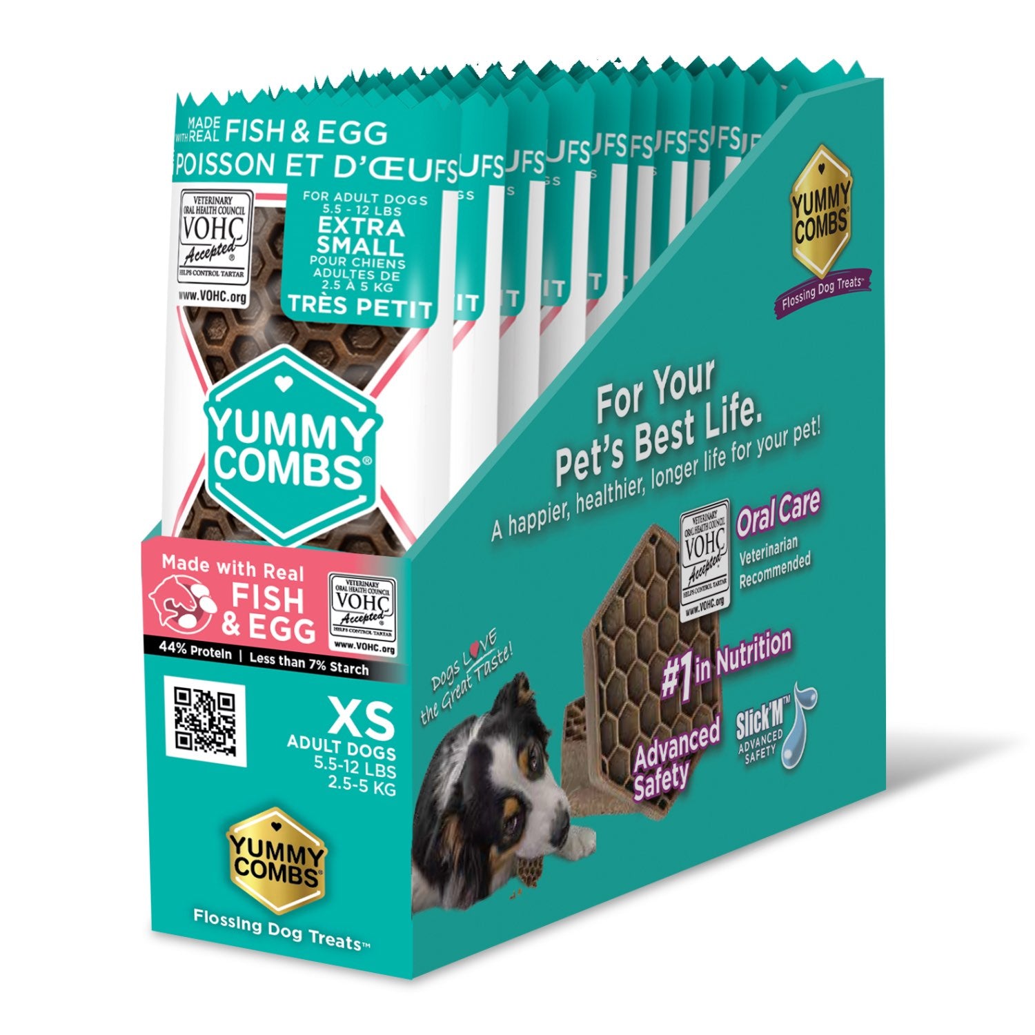 Yummy Combs Dental Treats for XS Dogs (Trial Sizes) (Fish and Egg) 12 Trial Sizes