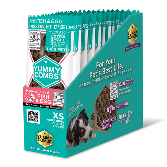 Yummy Combs Dental Treats for XS Dogs (Trial Sizes) (Fish and Egg) 12 Trial Sizes