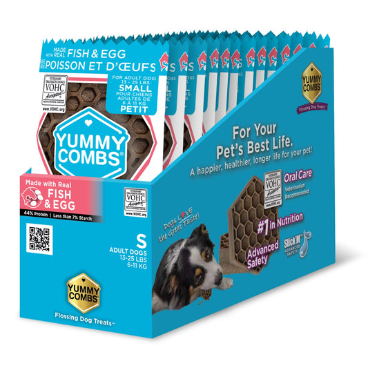 Yummy Combs Dental Treats for Small Dogs (Trial Sizes) (Fish and Egg) 10 Trial Sizes