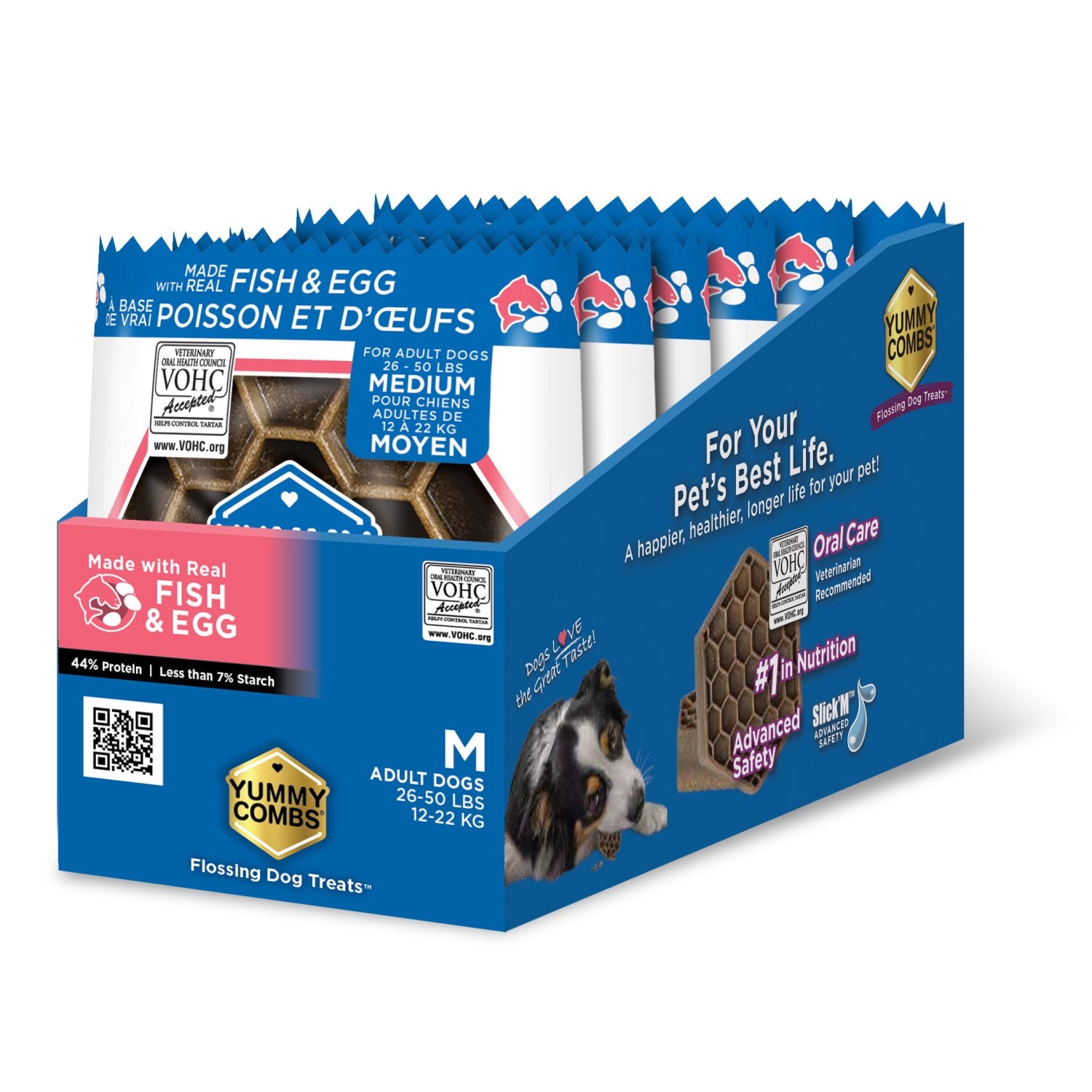 Yummy Combs Dental Treats for Medium Dogs Trial Sizes - Fish and Egg - product image 1