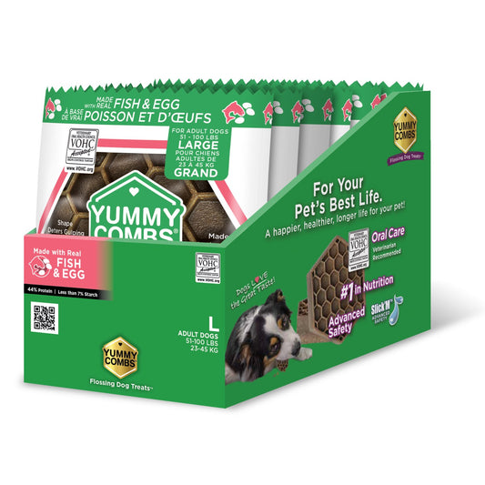 Yummy Combs Dental Treats for Large Dogs (Trial Sizes) (Fish and Egg) 6 Trial Sizes