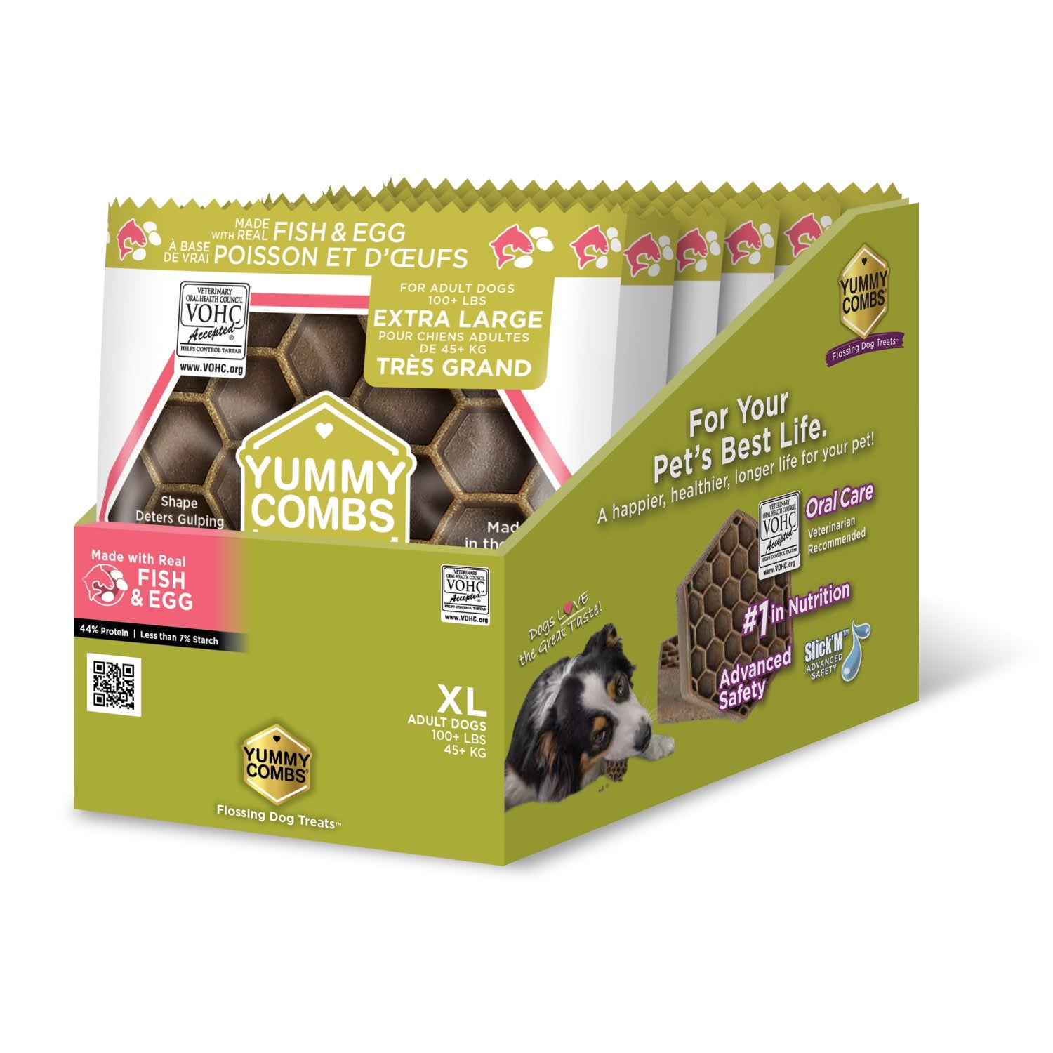 Yummy Combs Dental Treats for XL Dogs (Trial Sizes) (Fish and Egg) 6 Trial Sizes