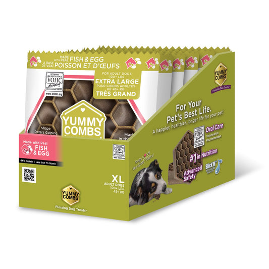 Yummy Combs Dental Treats for XL Dogs (Trial Sizes) (Fish and Egg) 6 Trial Sizes