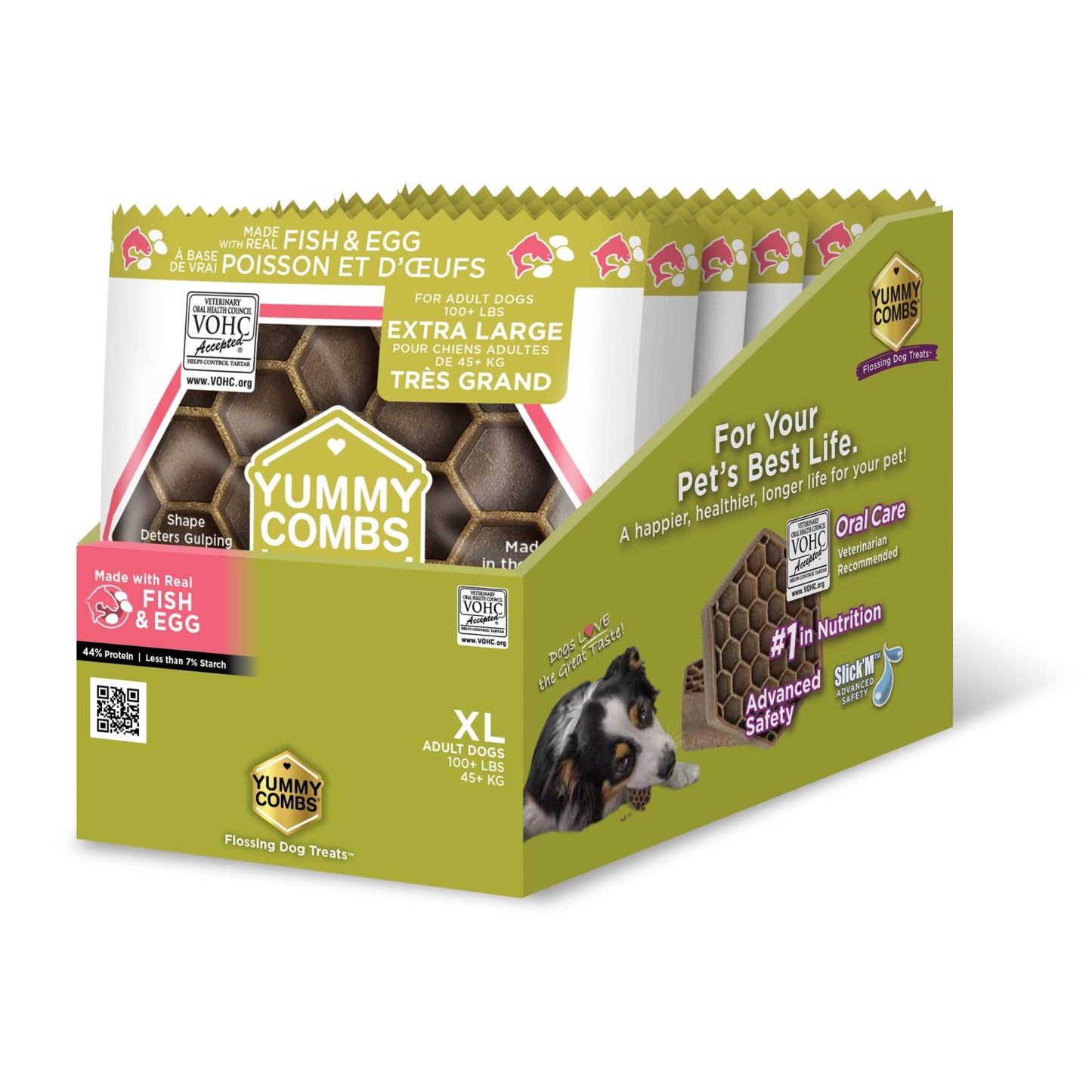Yummy Combs Dental Treats for Xlarge Dogs Trial Sizes - Fish and Egg - product image 1