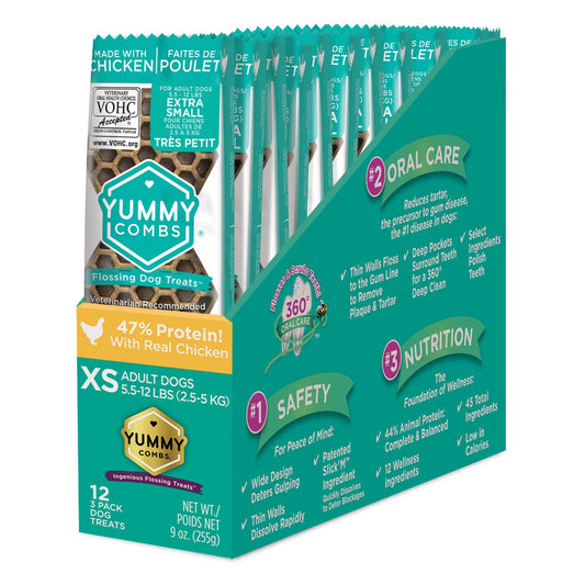 Yummy Combs Dental Treats for XS Dogs (Trial Sizes) (Chicken) 12 Trial Sizes