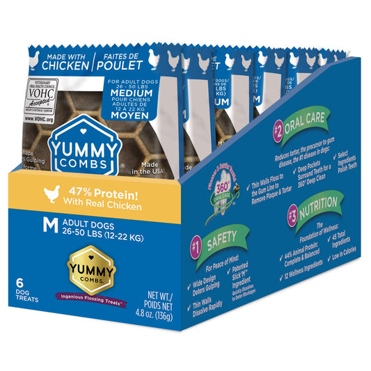 Yummy Combs Dental Treats for Medium Dogs (Trial Sizes) (Chicken) 6 Trial Sizes
