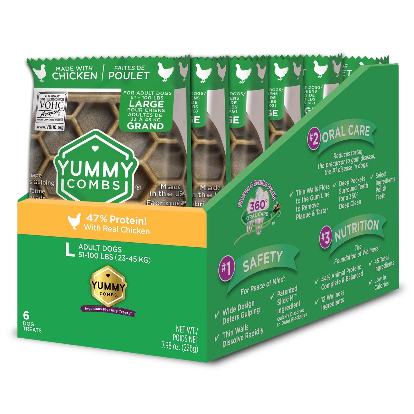Yummy Combs Dental Treats for Large Dogs (Trial Sizes) (Chicken) 6 Trial Sizes