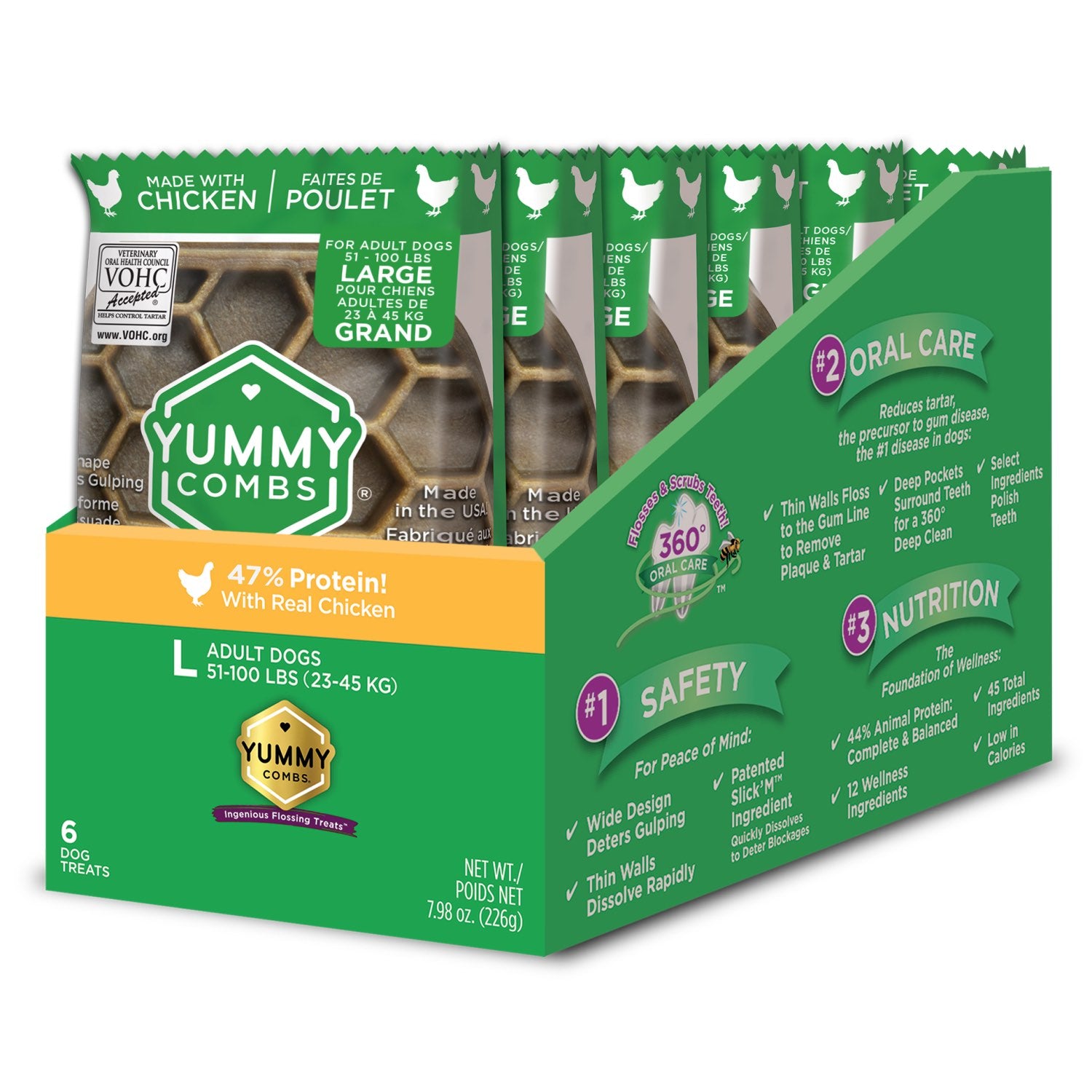 Yummy Combs Dental Treats for Large Dogs (Trial Sizes) (Chicken) 6 Trial Sizes