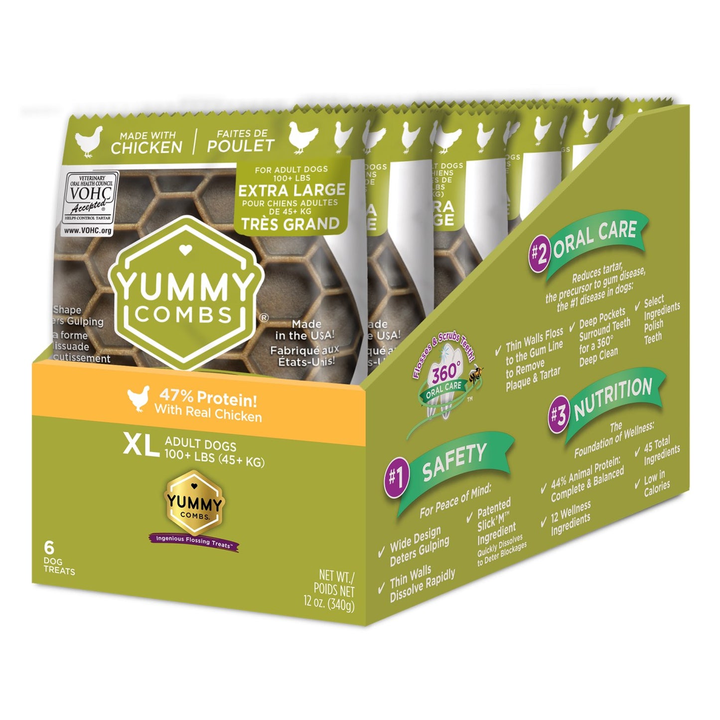 Yummy Combs Dental Treats for XL Dogs (Trial Sizes) (Chicken) 6 Trial Sizes