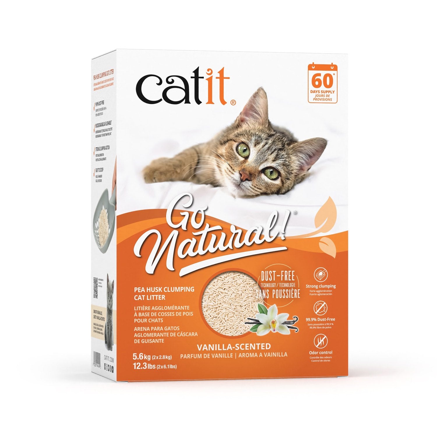 Clumping Litter Go Natural! Pea Husk Vanilla for Cats 5.6 kg Box