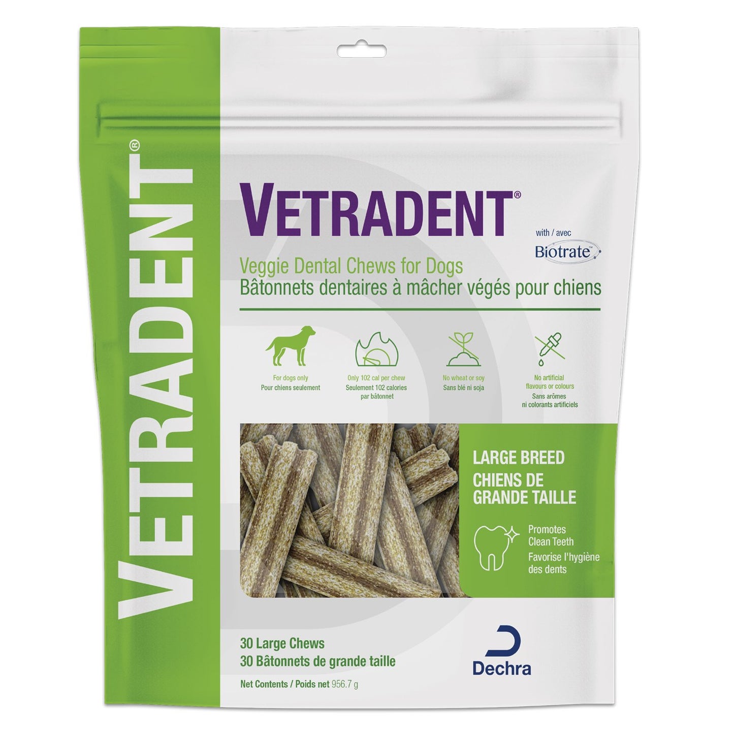 Vetradent Veggie Dental Chews for Large Breed Dogs (Vegetables) Pack of 30