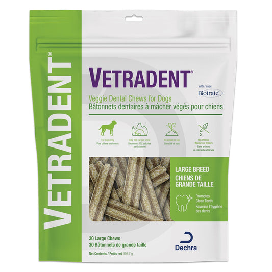Vetradent Veggie Dental Chews for Large Breed Dogs (Vegetables) Pack of 30