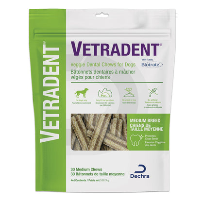 Vetradent Veggie Dental Chews for Medium Breed Dogs (Vegetables) Pack of 30