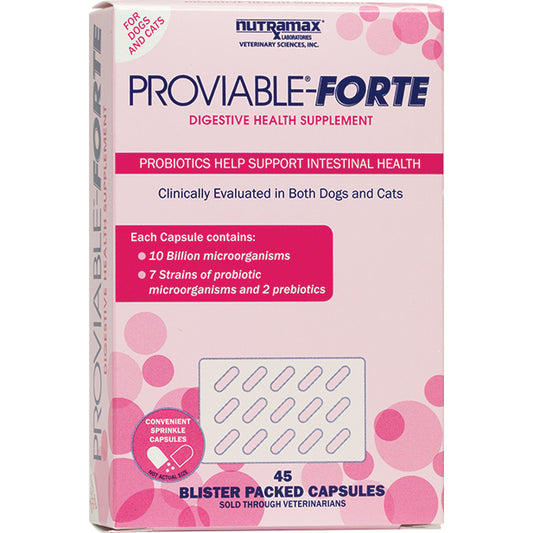 Proviable Forte Capsules for Cats and All - Size Dogs 45 Cap 10000000000 CFU