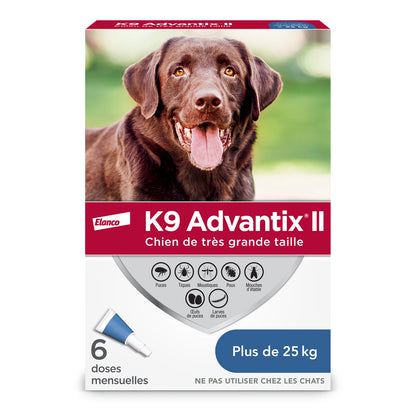 K9 Advantix II for Dogs (Blue) (Over 25 kg) Pack of 6, 4 mL