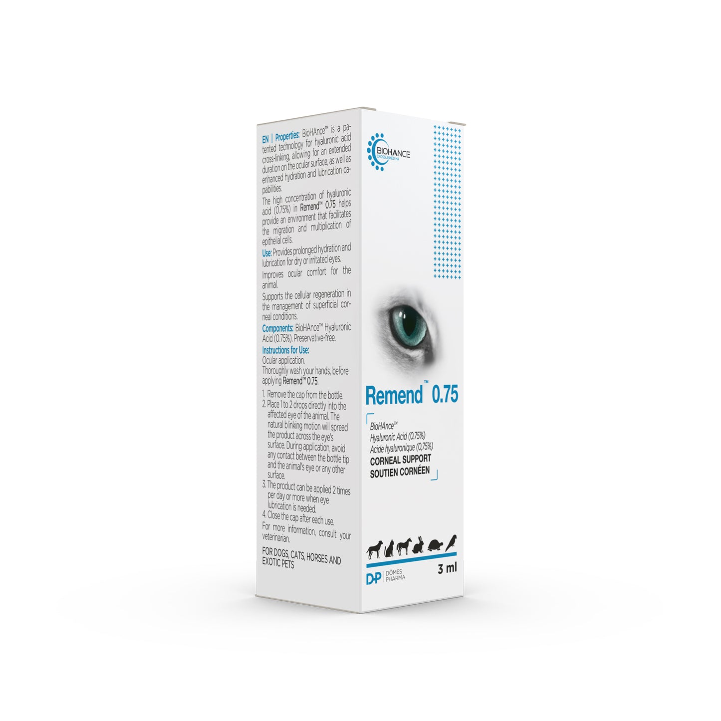 Remend 0.75 Corneal Support for Cats 3 mL Bottle 0.75 %