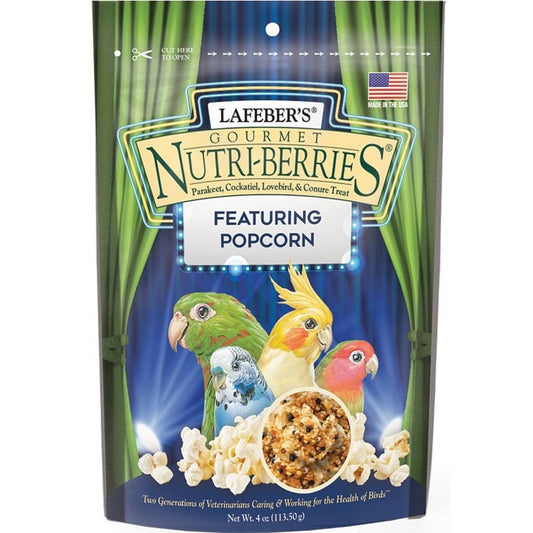 Nutri - Berries Popcorn for Parakeets, Cockatiel, Lovebirds and Conures (Original) 113.5 g Bag