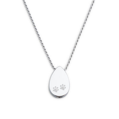 Cremation Pendant - Teardrop with Paw Prints 1 Unit