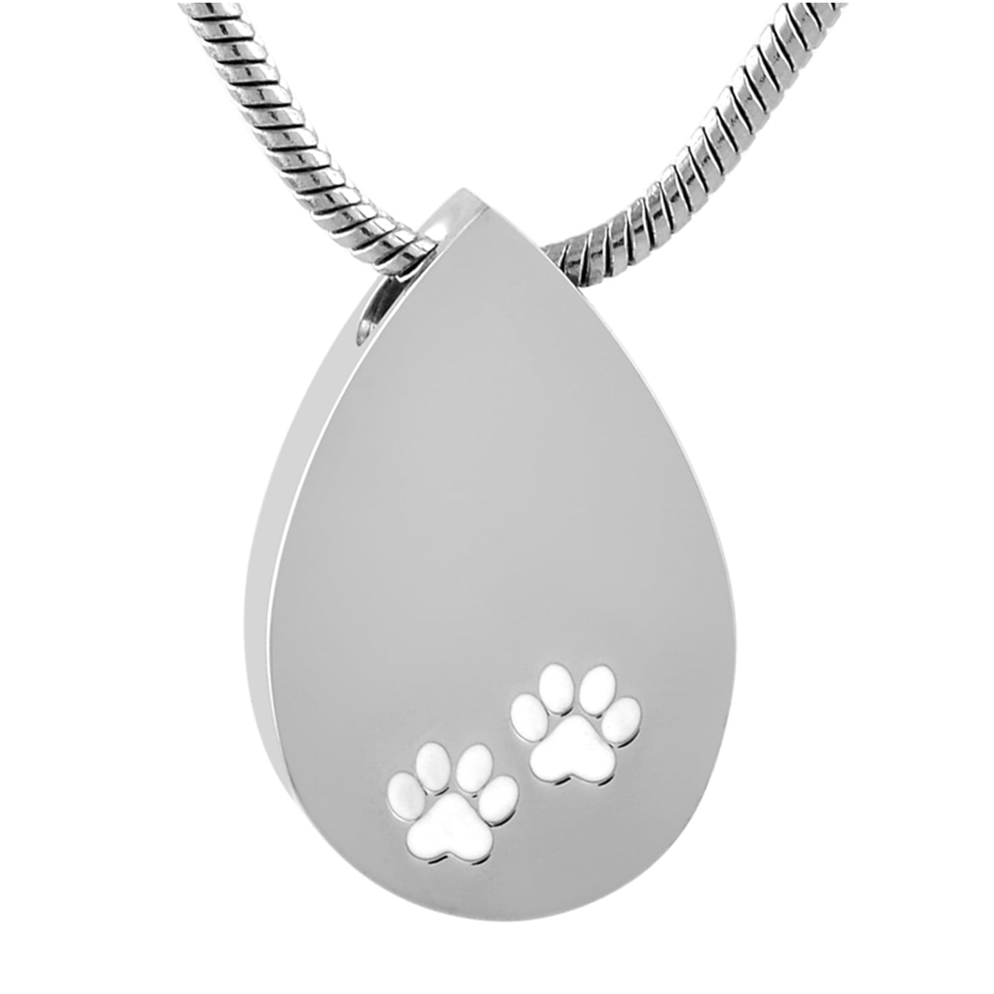 Cremation Pendant - Teardrop with Paw Prints 1 Unit - additional product view 2