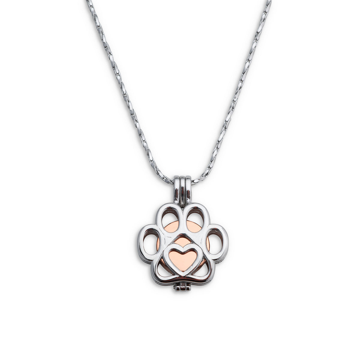 Cremation Pendant-Rose Gold Paw Print Cage 1 Unit - Default Title - product image 1
