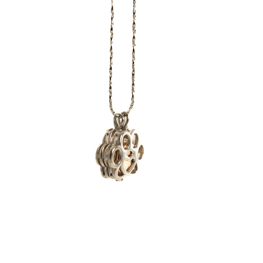 Cremation Pendant - Rose Gold Paw Print Cage 1 Unit - additional product view 2