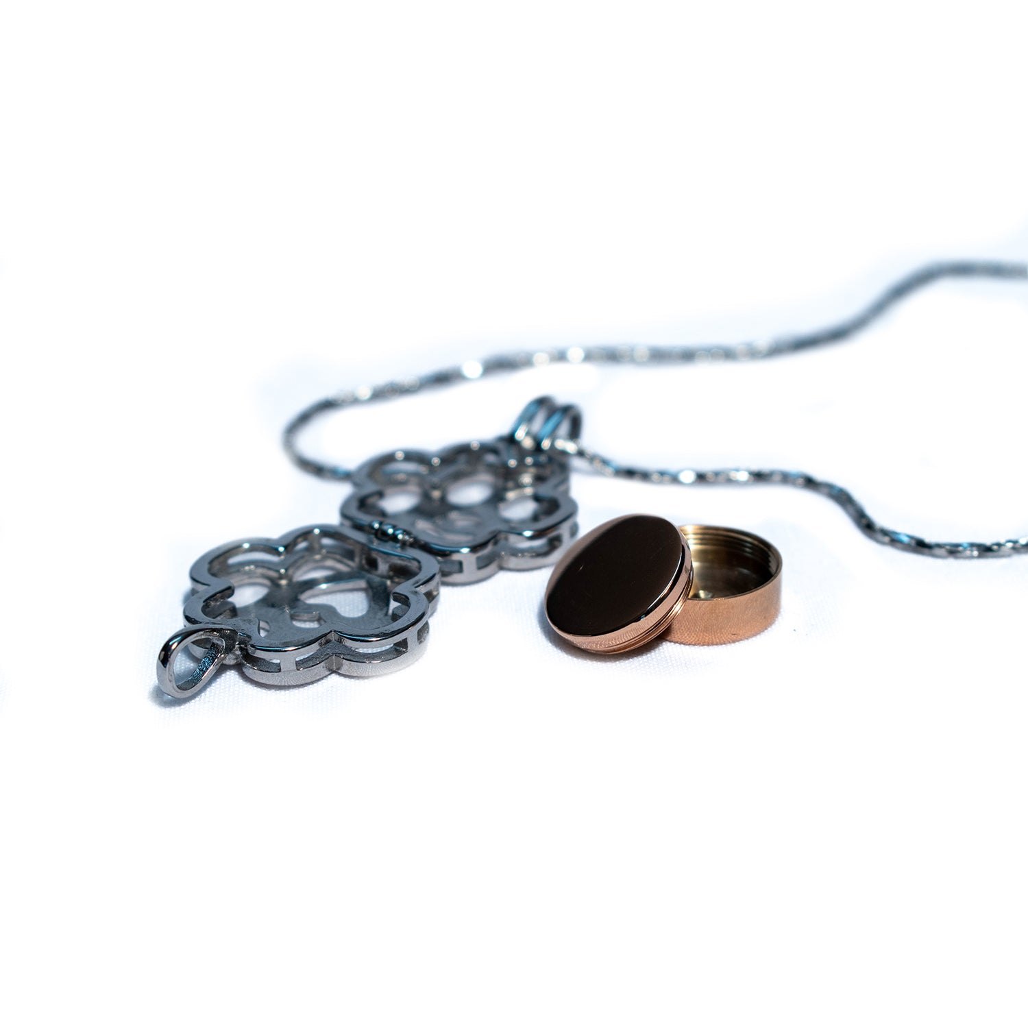 Cremation Pendant - Rose Gold Paw Print Cage 1 Unit - additional product view 3