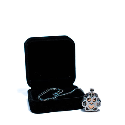 Cremation Pendant - Rose Gold Paw Print Cage 1 Unit - additional product view 4