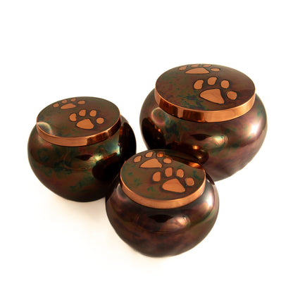 Urn Odyssey Copper Raku Two Paw Prints 1 Unit - additional product view 5