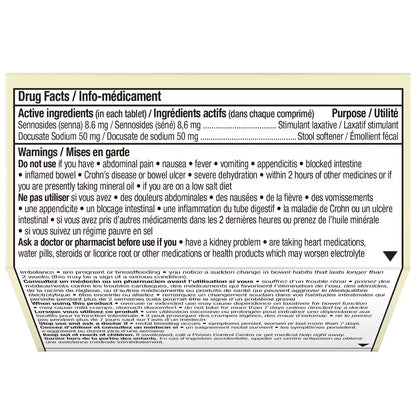Senokot S Natural Laxative Plus Stool Softener 20ct 20 count product detail