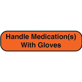 English Labels 2 X Pack of 500, Handle Medication(s) with Gloves, Pack of 2 Rolls