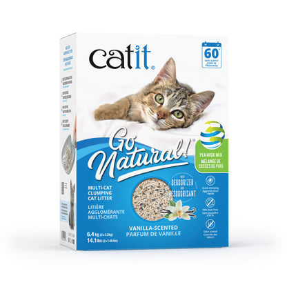 Clumping Litter Go Natural! Multi - Cat Pea Husk Vanilla for Cats 6.4 kg Box