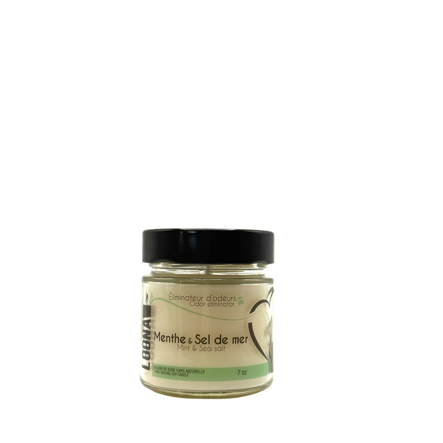 Candle LOONA with Odour Eliminator - Mint and Sea Salt 1 Unit