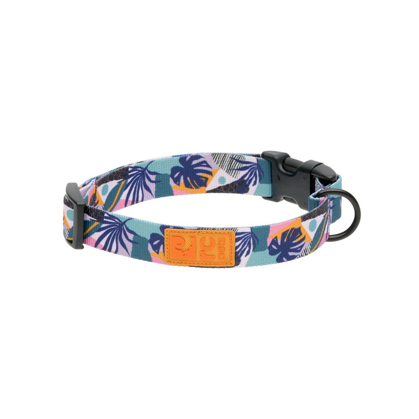Patterned Eco Clip Collar for Dogs 1 Collar, Monstera, Medium