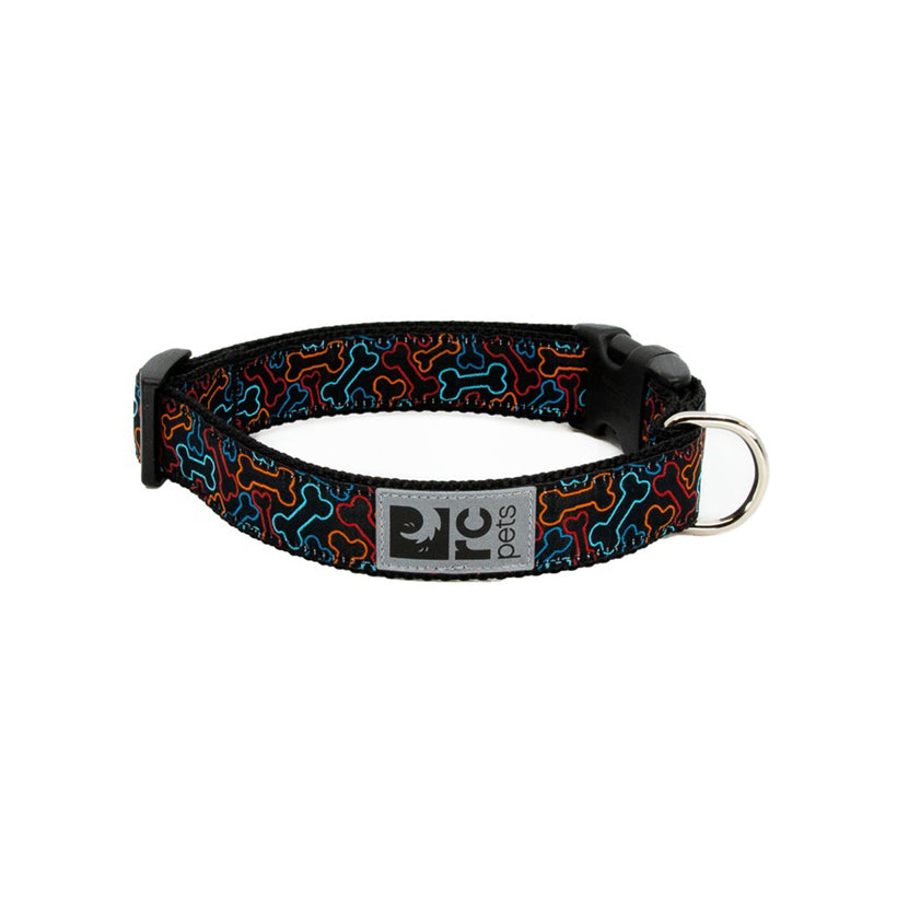 Patterned Clip Collar for Dogs 1 Collar, Bones, Medium