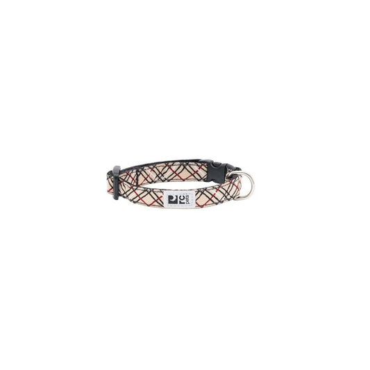 Patterned Petite Clip Collar for Dogs 1 Collar, Tan Tartan, XXSmall
