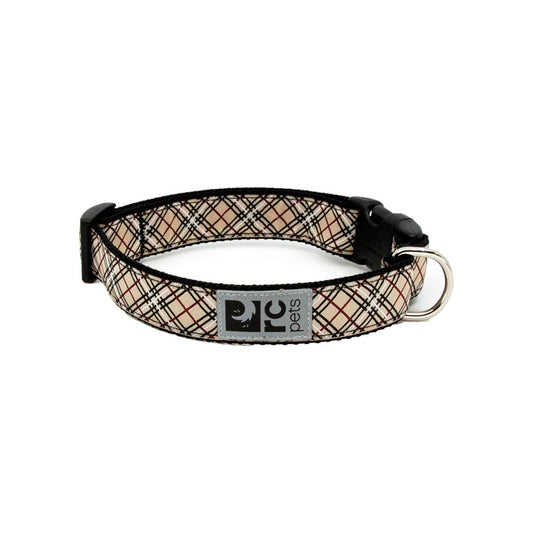 Patterned Clip Collar for Dogs 1 Collar, Tan Tartan, XS