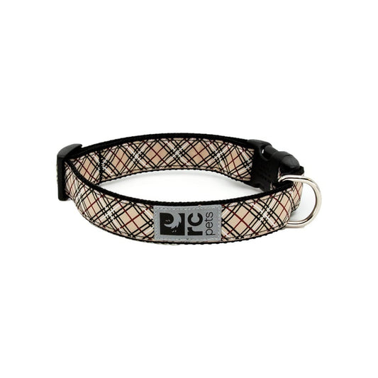Patterned Clip Collar for Dogs 1 Collar, Tan Tartan, Small