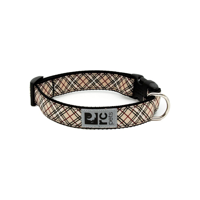 Patterned Clip Collar for Dogs 1 Collar, Tan Tartan, Medium