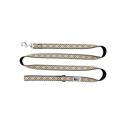 Patterned Leash for Dogs 6 Ft 1 in 1 Leash, Tan Tartan