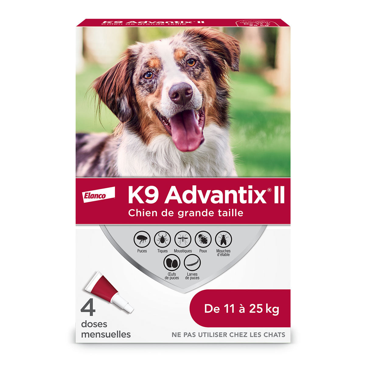K9 Advantix II for Dogs (Red) (11 - 25 kg) 4 Tubes