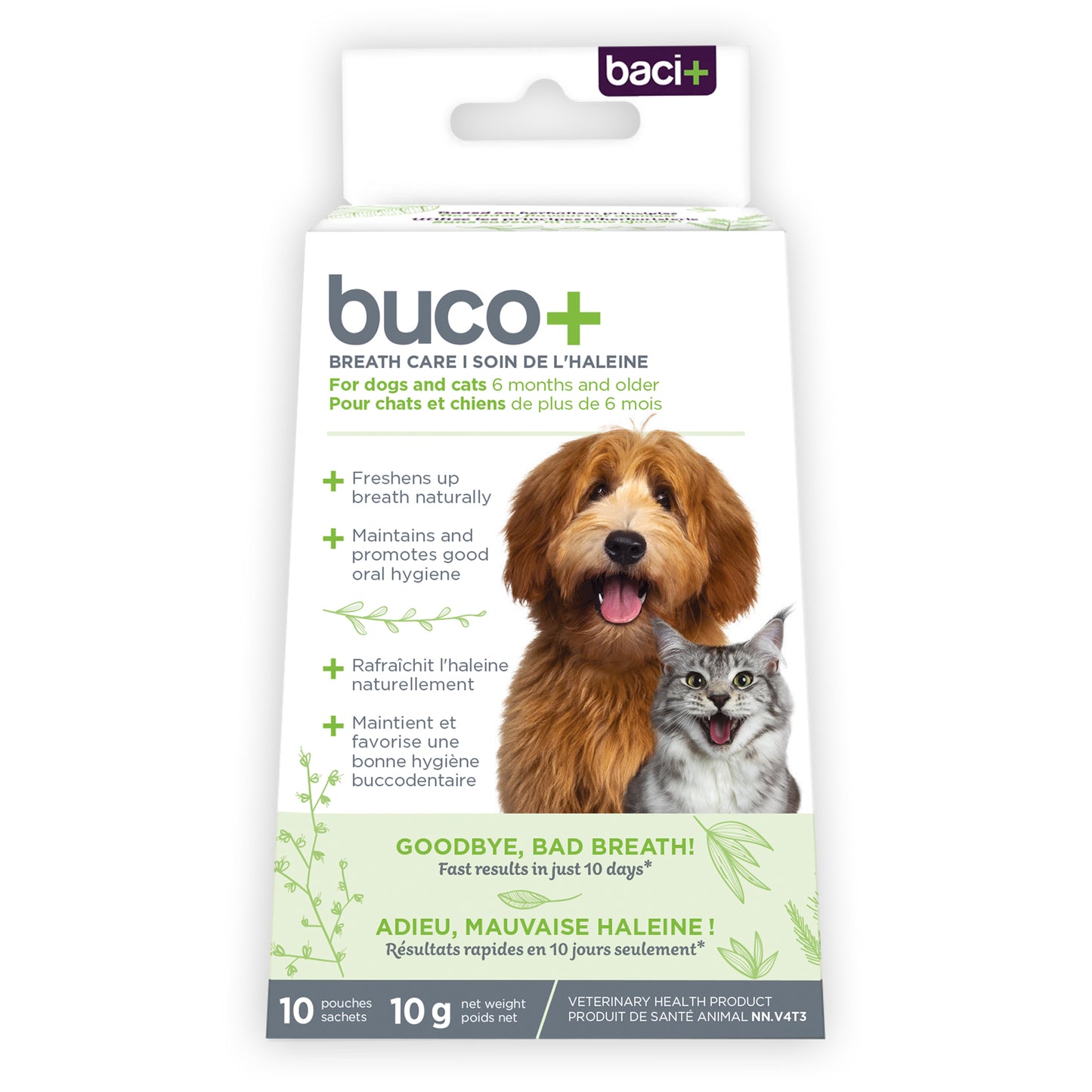 Buco+ 10 Days Powder for Cats and Dogs (Flavourless) Pack of 10, 1 g