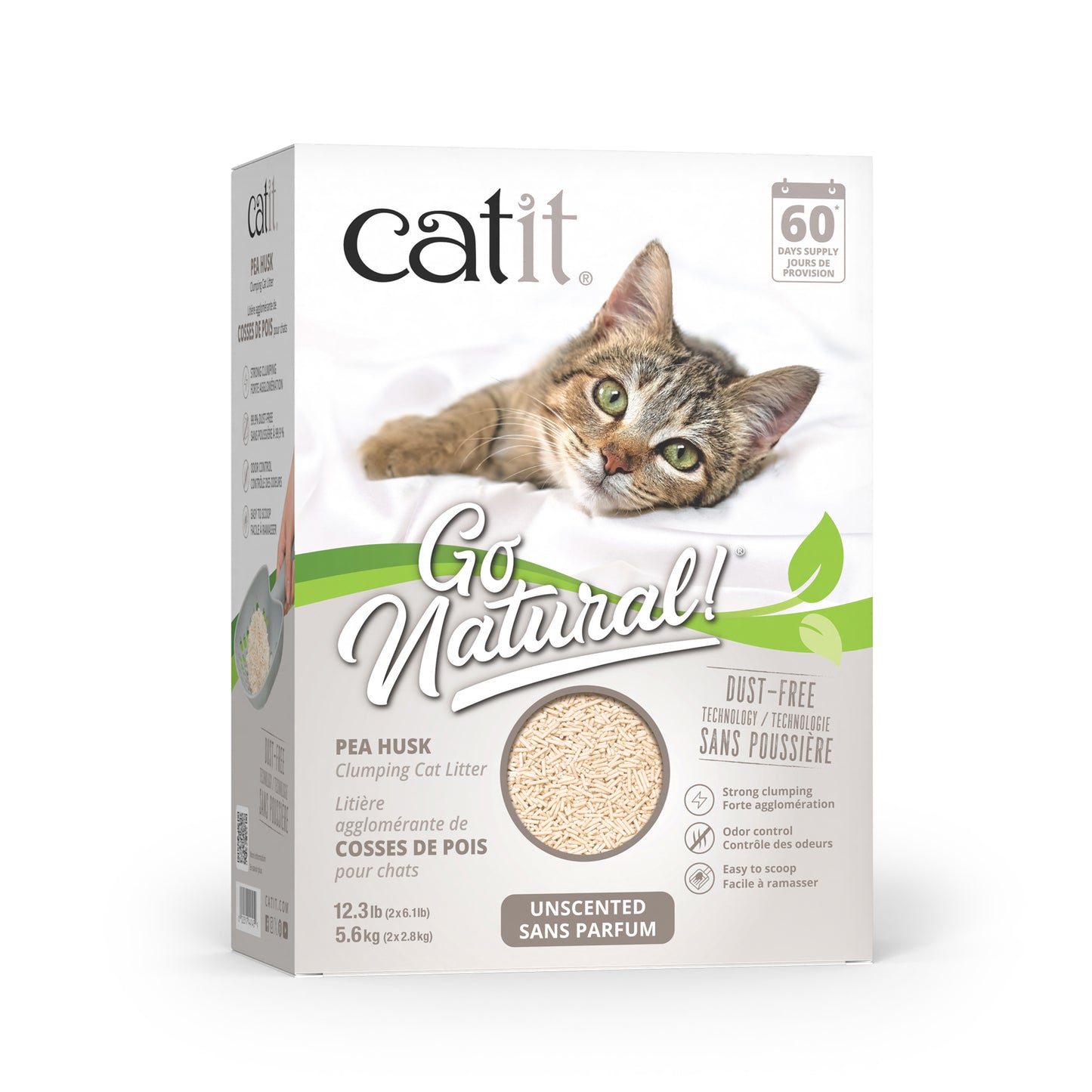 Clumping Litter Go Natural! Pea Husk Unscented for Cats 5.6 kg Bag