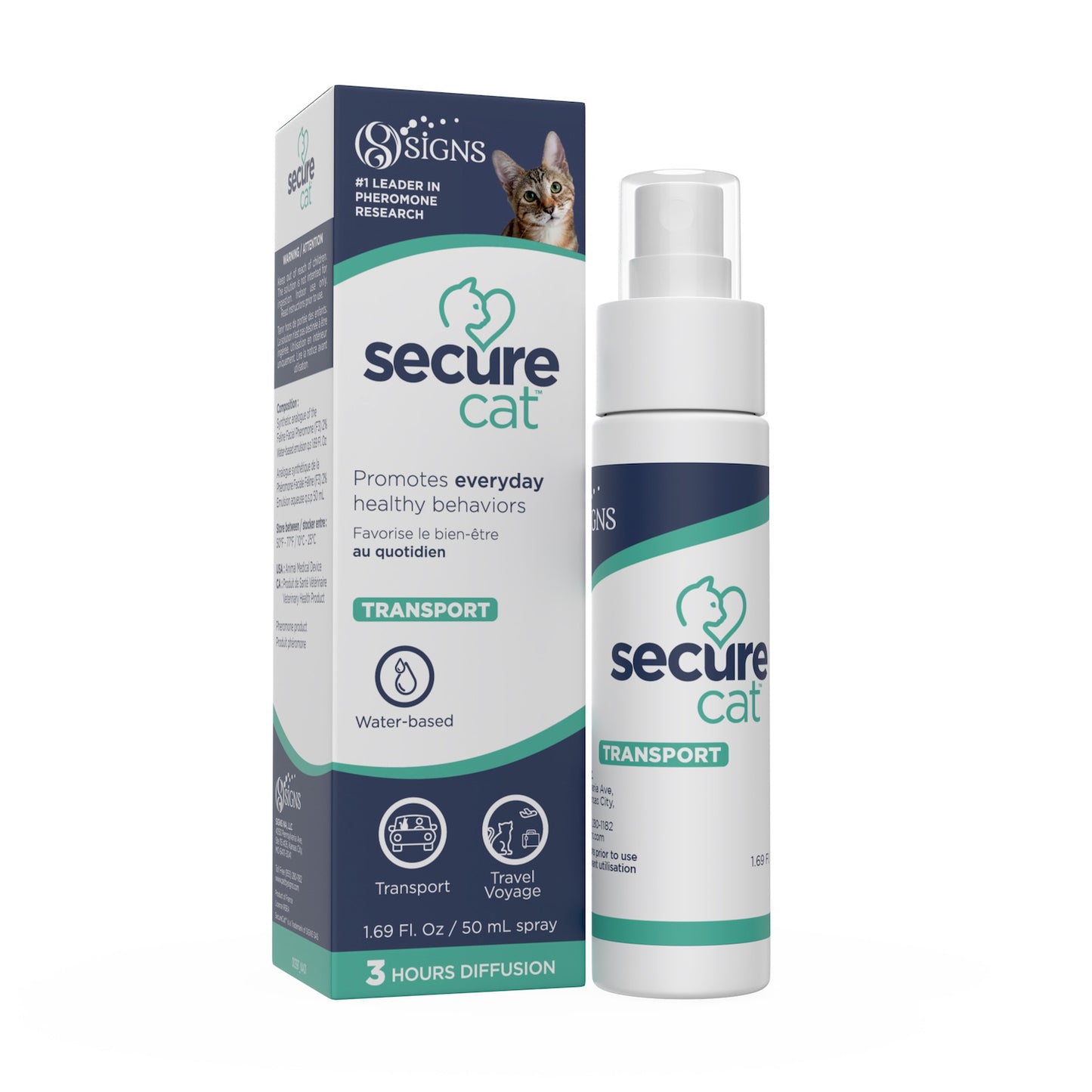 SecureCat Transport Water - Based Spray for Cats 50 mL Spray Bottle - additional product view 2