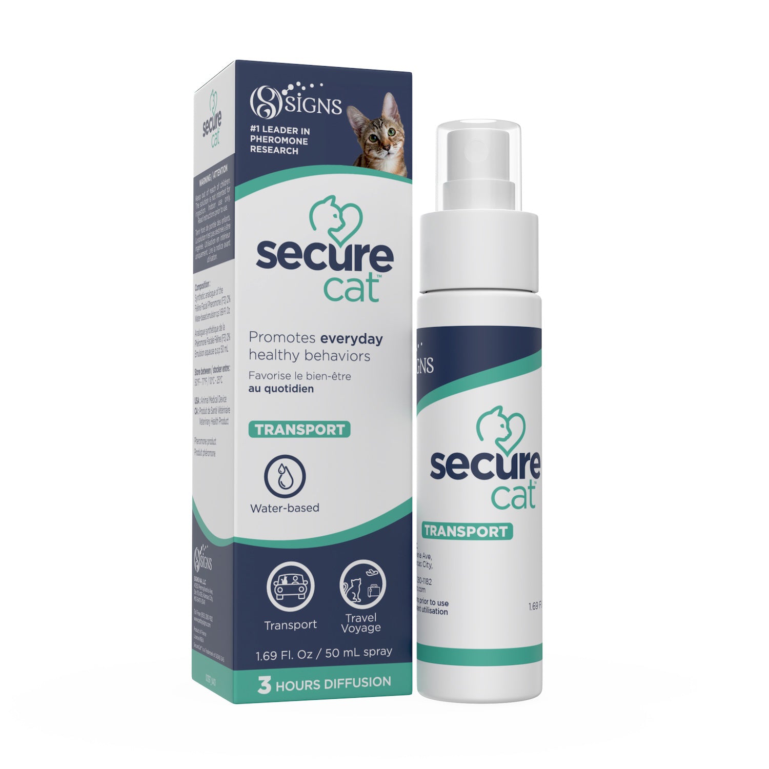 SecureCat Transport Water - Based Spray for Cats 50 mL Spray Bottle - additional product view 2