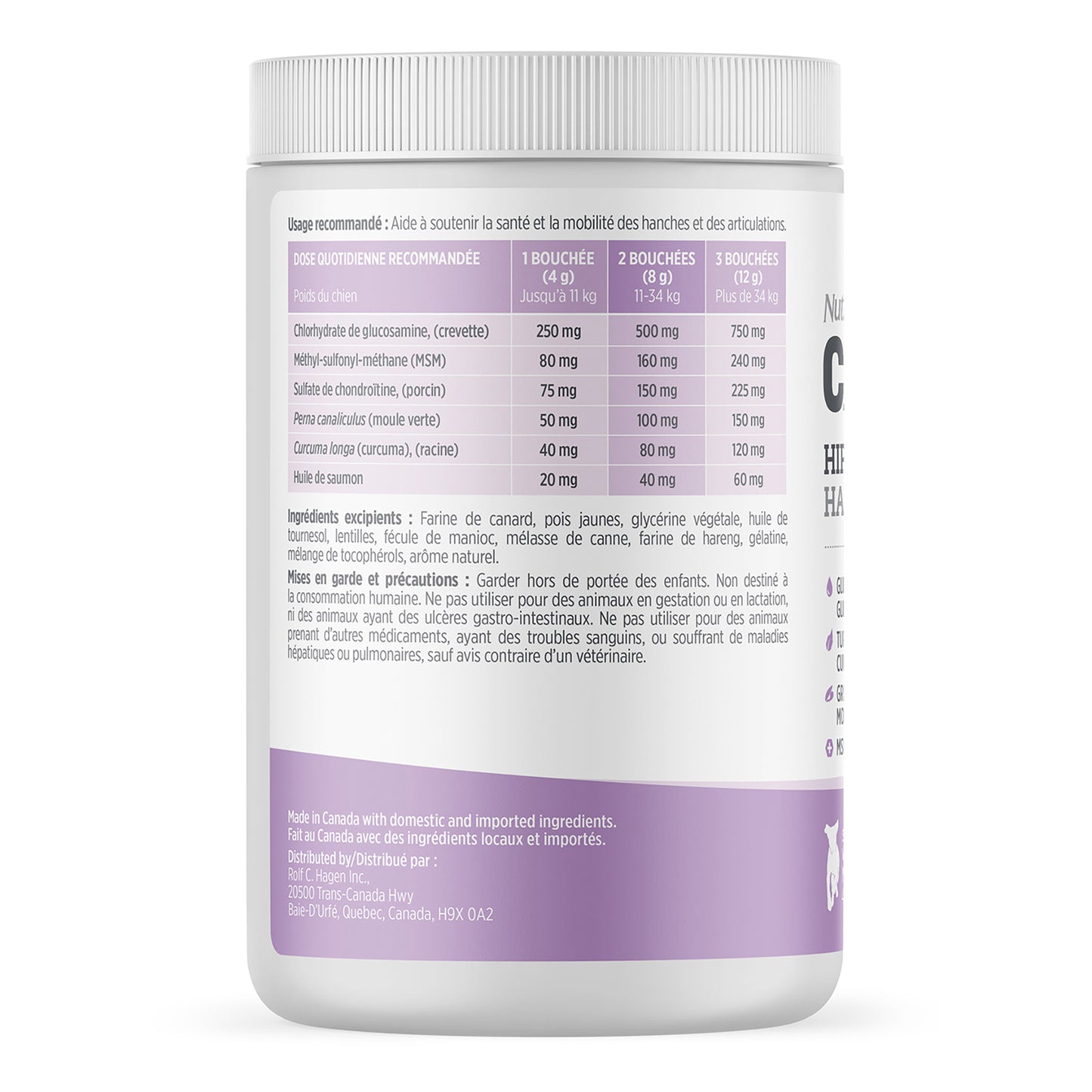 Nutrience Care Hip & Joint Supplement for Dogs (Duck) 400 g Jar - additional product view 2