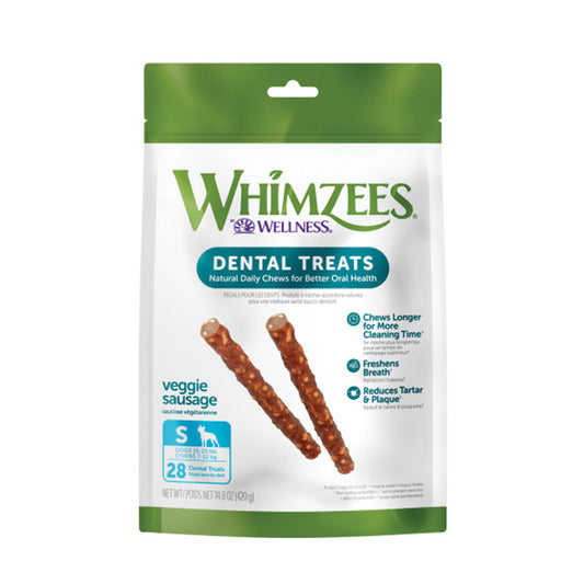 Whimzees Veggie Sausage for Small Dogs (Original) 28 Units