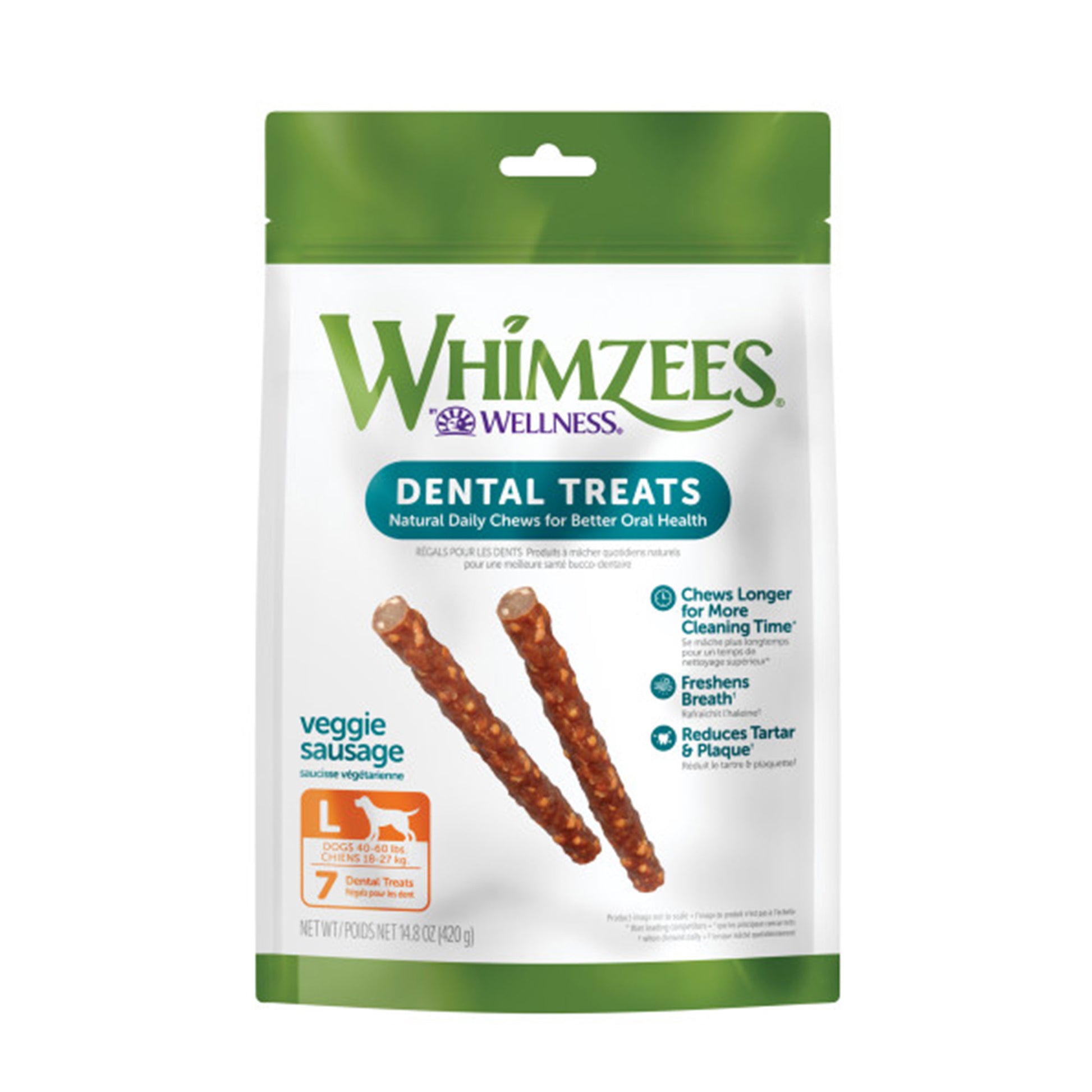 Whimzees Veggie Sausage for Large Dogs (Original) 7 Units
